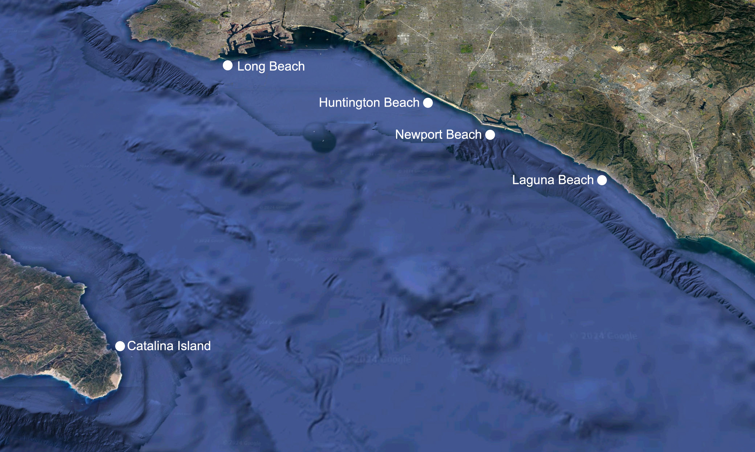 Service area map for burial at sea